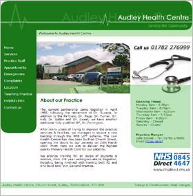 AudleyHealthCentre.co.uk: Website Screenshot