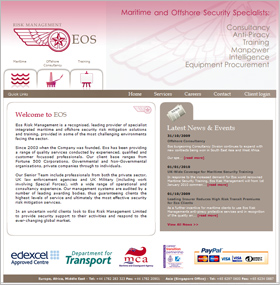 EOS Risk Management: Website Screenshot