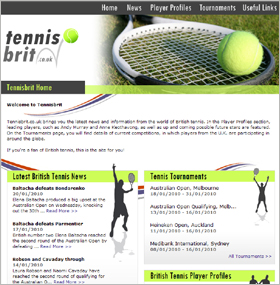 TennisBrit.co.uk: Website Screenshot